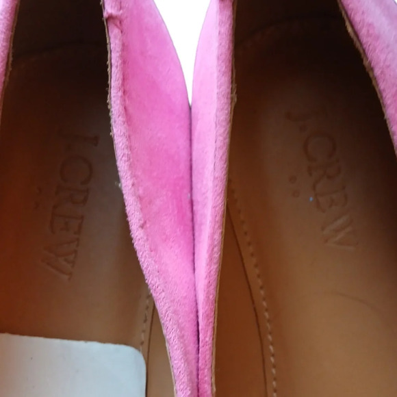 NEW J Crew Pink Microsuede Tassel Smoking Loafer.Flat size 6 - Picture 4 of 9